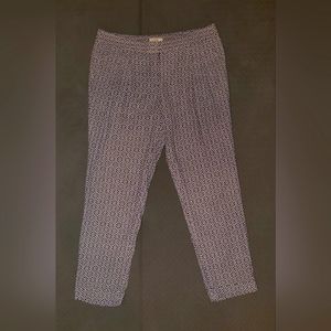 LOFT purple and white cropped dress pants, Size 6